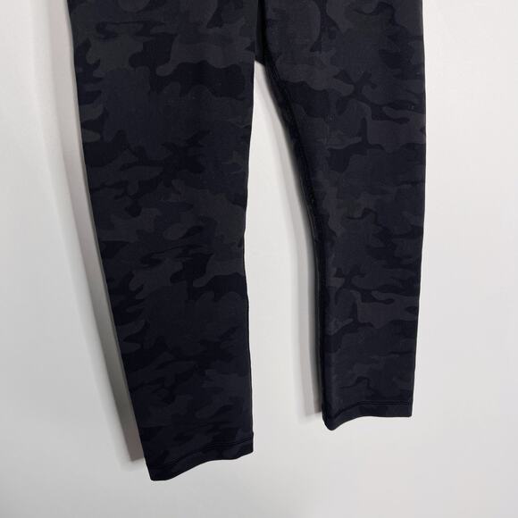 Lululemon Womens 4 Black Gray Camo Wunder Under High Rise Crop Leggings Coal - Picture 4 of 8